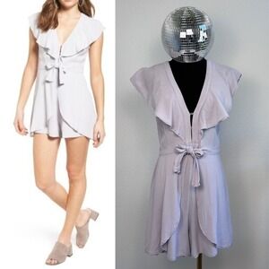 Revolve ASTR the label Lavender Ruffle Tie Front Romper Medium Purple Romantic